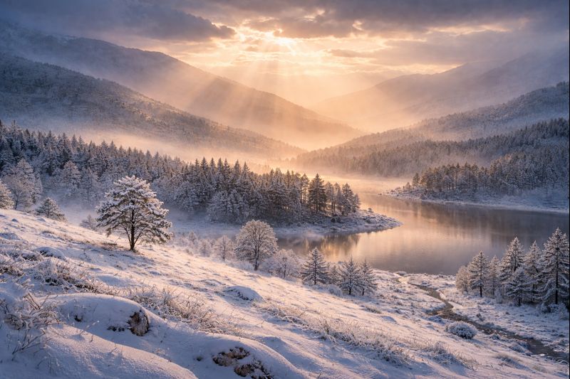 Light Drifts Across a Silent Landscape